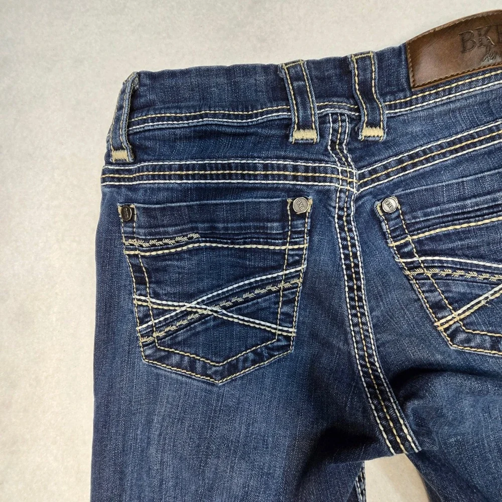 BKE Dakota Slim Straight Leg Jeans Dark Wash Denim Size 26L Hemmed 31 Inseam